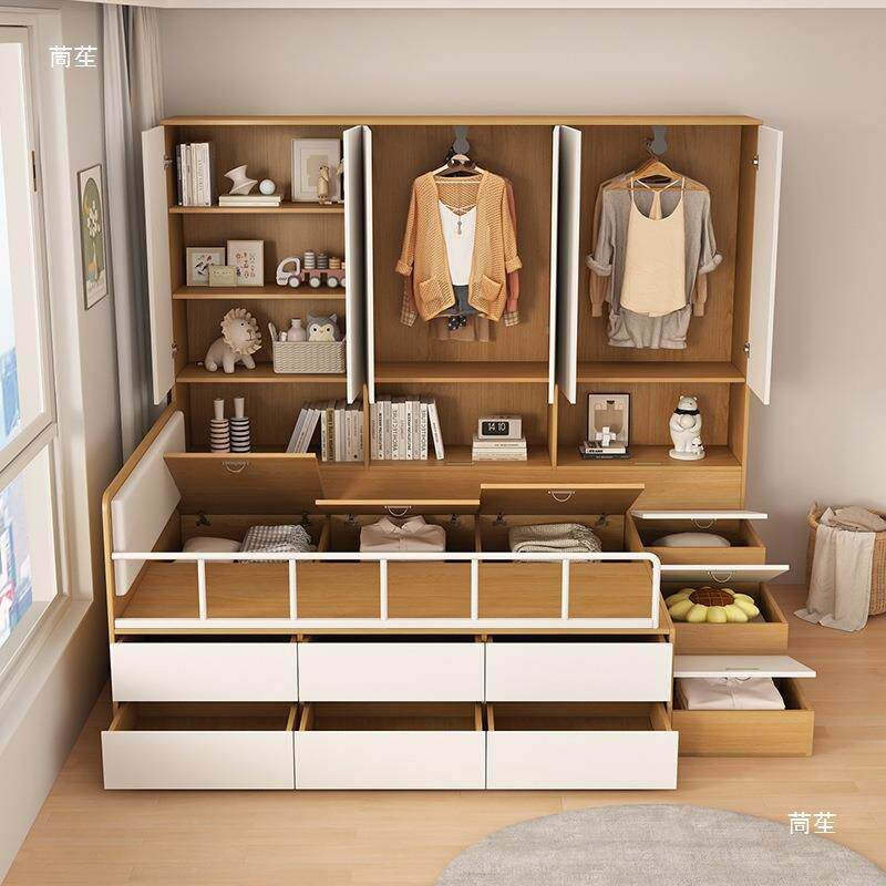 榻体榻米床衣柜一YLN组合小户多功能护栏单半人床高箱储型物儿童