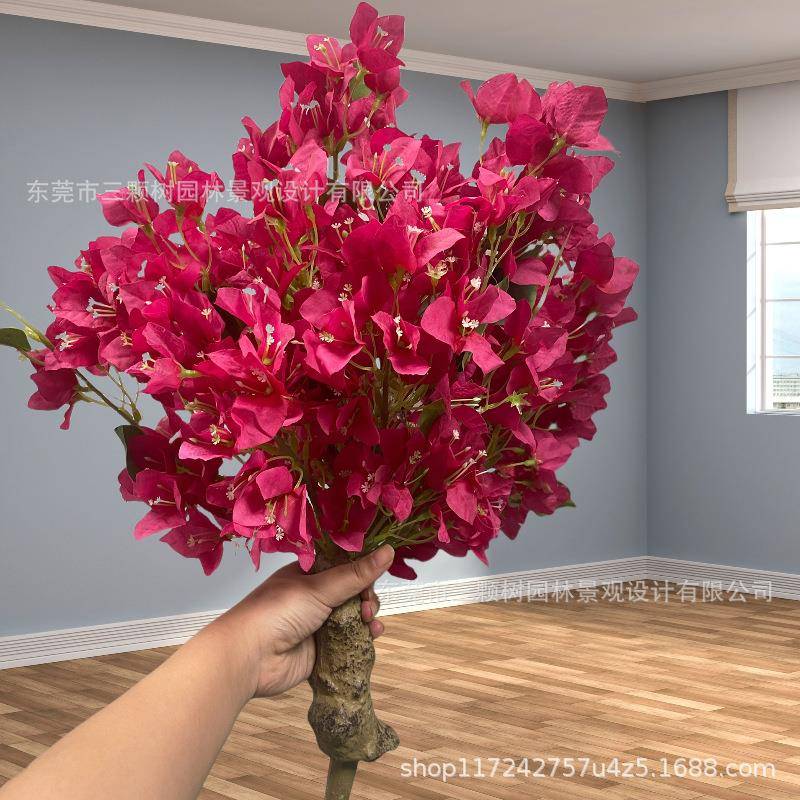 爆款玫红色支树仿真三角梅布花树婚庆餐厅NCC景装饰人造假花梅花