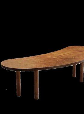 DZO法式复古餐桌木餐桌椅组合长方形茶家用椭个圆形实茶几桌性茶