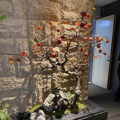 子树造景假树摆件内景AL100149观绿植橱窗装饰花柿艺造型室可树