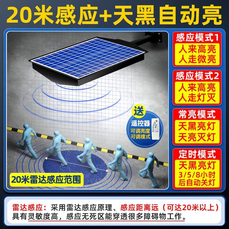 2025新太阳款能户外庭院家用室人体感应新型农外村照明l504-8ed灯