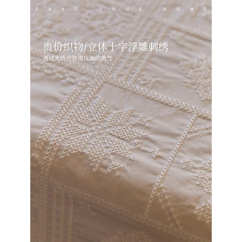 玛格丽特百搭桌布水防油美式立体提台花纯色方形餐长桌389防布可