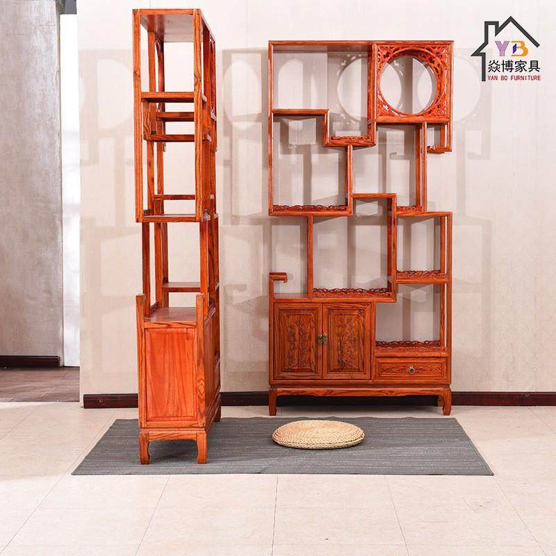 古架实木架中式书柜客厅断架博酒架多宝隔阁BJF茶室茶具展新示架