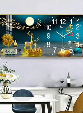 中式表客厅202新5款挂钟家用时尚时挂钟挂墙现代表简约静音石VQB