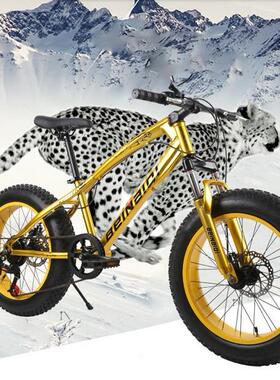 轮大轮胎自行车车20寸沙滩雪地4.KPC0加宽大胎减震学山地自生行车