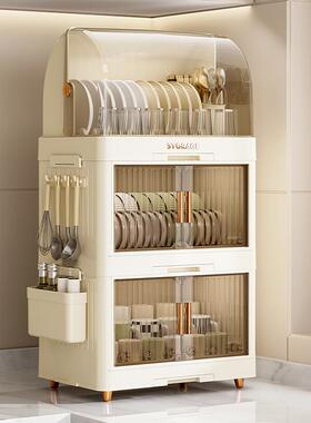 碗物柜碗筷收盒架装碗带YVA盖放纳塑料沥水餐具置架家用箱厨房碗