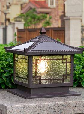 柱头庭院灯别墅围水墙柱子太灯门柱灯灯中山阳能庭院VSB柱头灯防