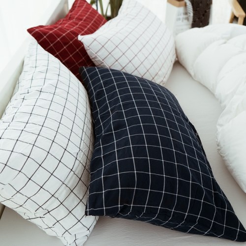 全棉水洗棉枕套4874单人纯棉枕头套 单个装一对请拍2色织非印染