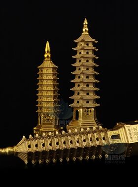 纯铜文昌塔摆件十三层13层九层9层八卦文昌塔家居书房卧室装饰品