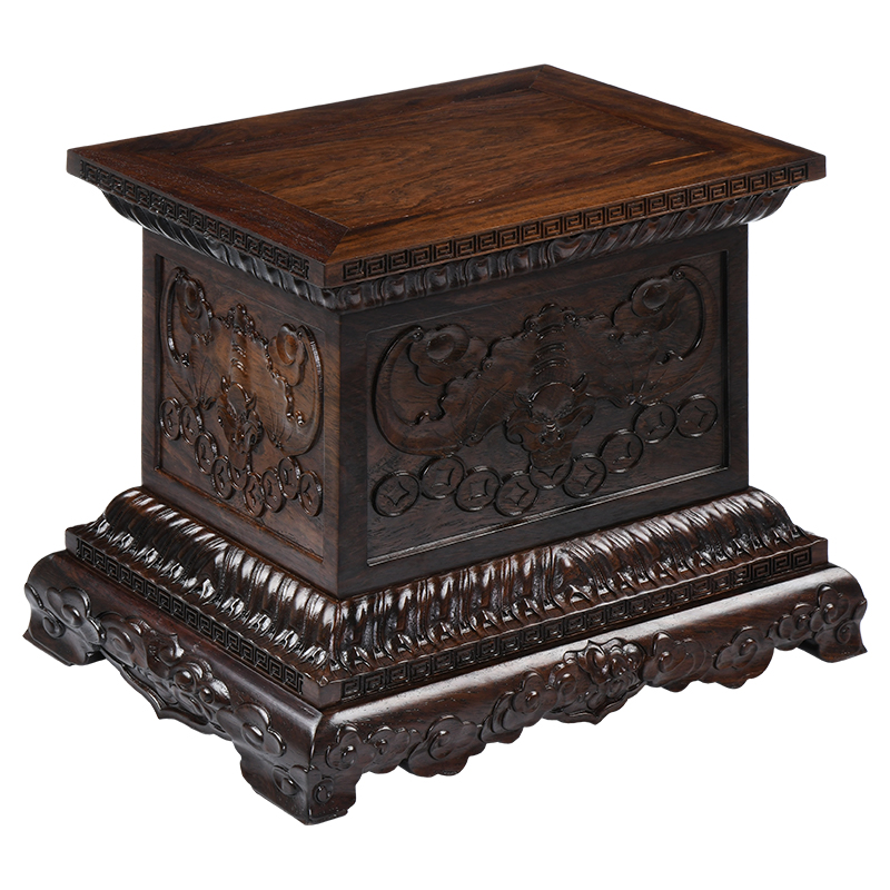 黑檀木佛像金刚关公摆件底座坐台加高佛像供奉台观音菩萨实木底托