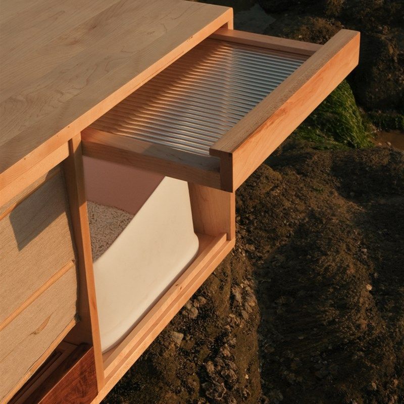 汤贰喵宅  实木猫砂盆柜组合电视柜猫厕所封闭式防外溅防臭设计