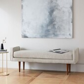 简约布艺休息凳脚踏凳家用实木脚衣帽间长方形沙发凳换鞋 凳床尾凳