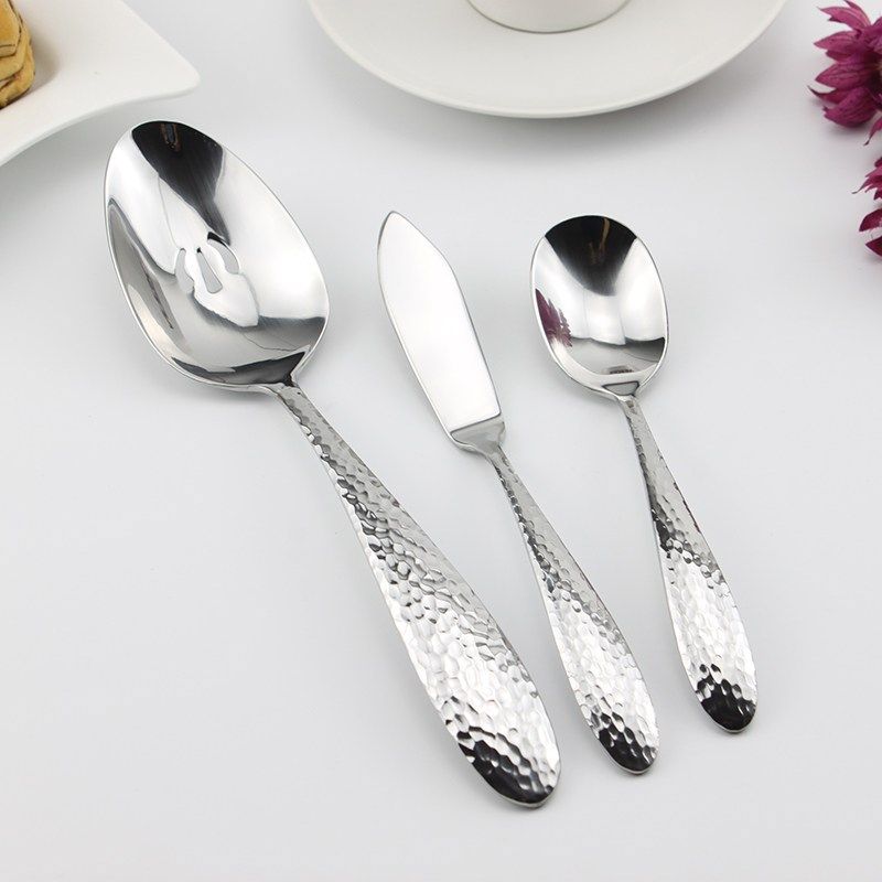 出口西餐具ONEIDA430不锈钢漏汤勺沙拉勺黄油刀圆头饭勺调羹家用