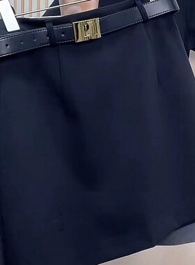 灰色高腰西装半身裙女2024春夏百搭显瘦包臀一步裙子a字裙短裙黑