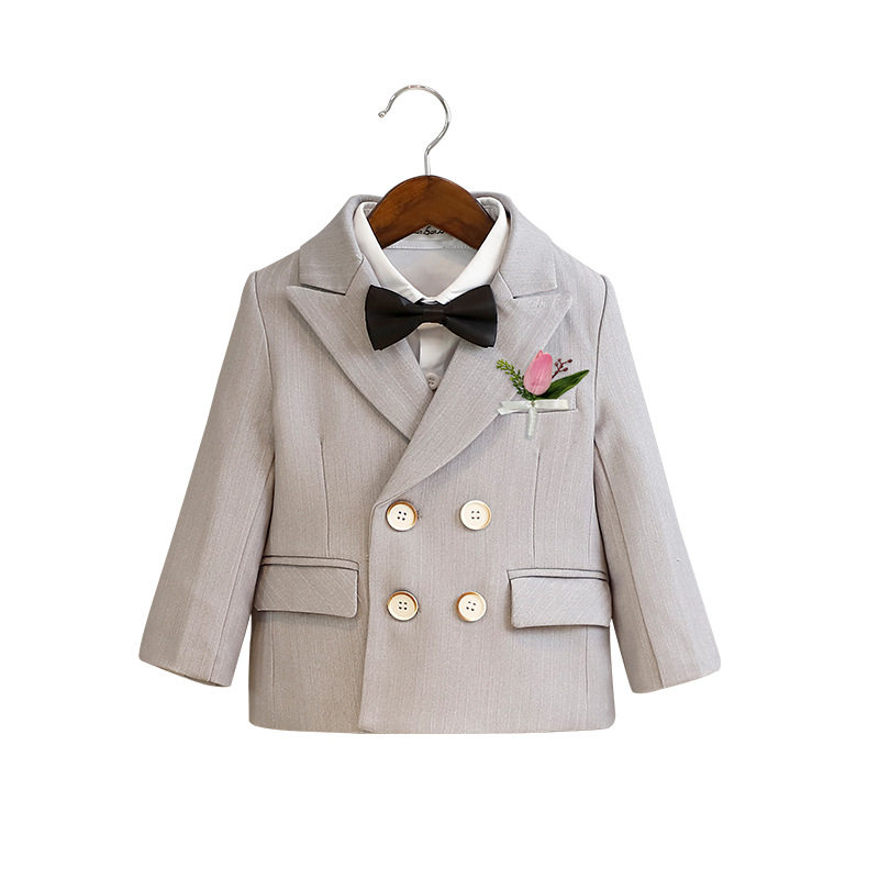 儿童西装礼服秋季套装花童婚礼服周岁冬季西服男童演出加绒钢琴服