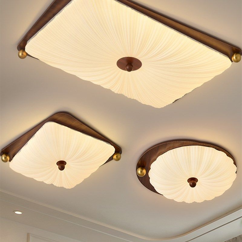 原木公主全屋灯客厅卧室吸顶灯中古风护眼主卧灯创意书房中山灯具