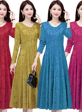 连衣裙子打底裙a字裙内搭大裙摆裙妈妈广场舞长裙内衬裙收腰显瘦