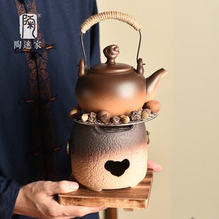 陶迷围炉煮茶器具全套自在钩挂式 烧水提梁壶耐高温明火炭炉烤炉子
