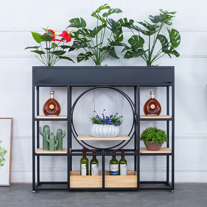 铁艺玄关隔断置物架简约隔板工业风花架饭厅咖啡厅办公室复古创意