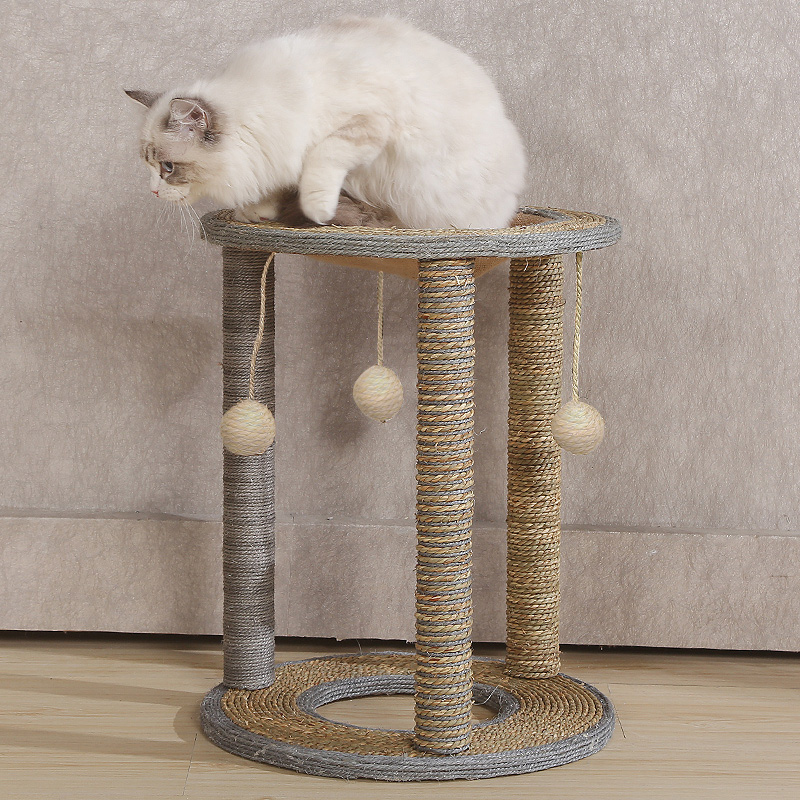 四季剑麻筒猫爬架猫窝猫爬架猫抓板猫磨爪立柱逗猫用品猫玩具跳台