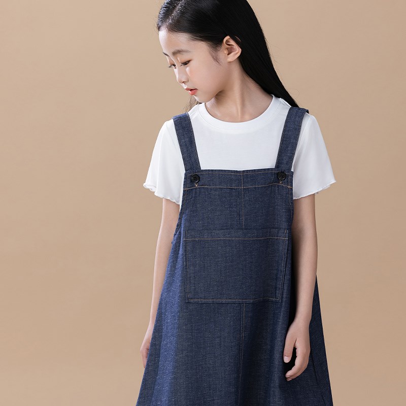 女童牛仔背带裙夏季2025新款女大童洋气时髦连衣裙儿童休闲裙子潮