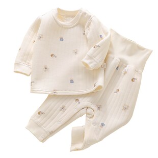 婴儿衣服秋冬新款新生宝宝冬天三层保暖a类纯棉分体秋衣套装秋装