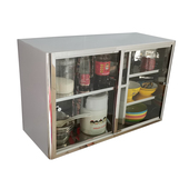 304不锈钢 拉门收纳柜置物柜整体橱柜碗盘柜壁挂收纳柜阳台柜趟门