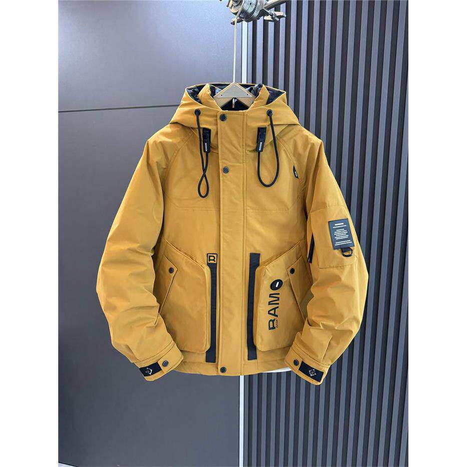 冬季连帽羽绒服男士潮流