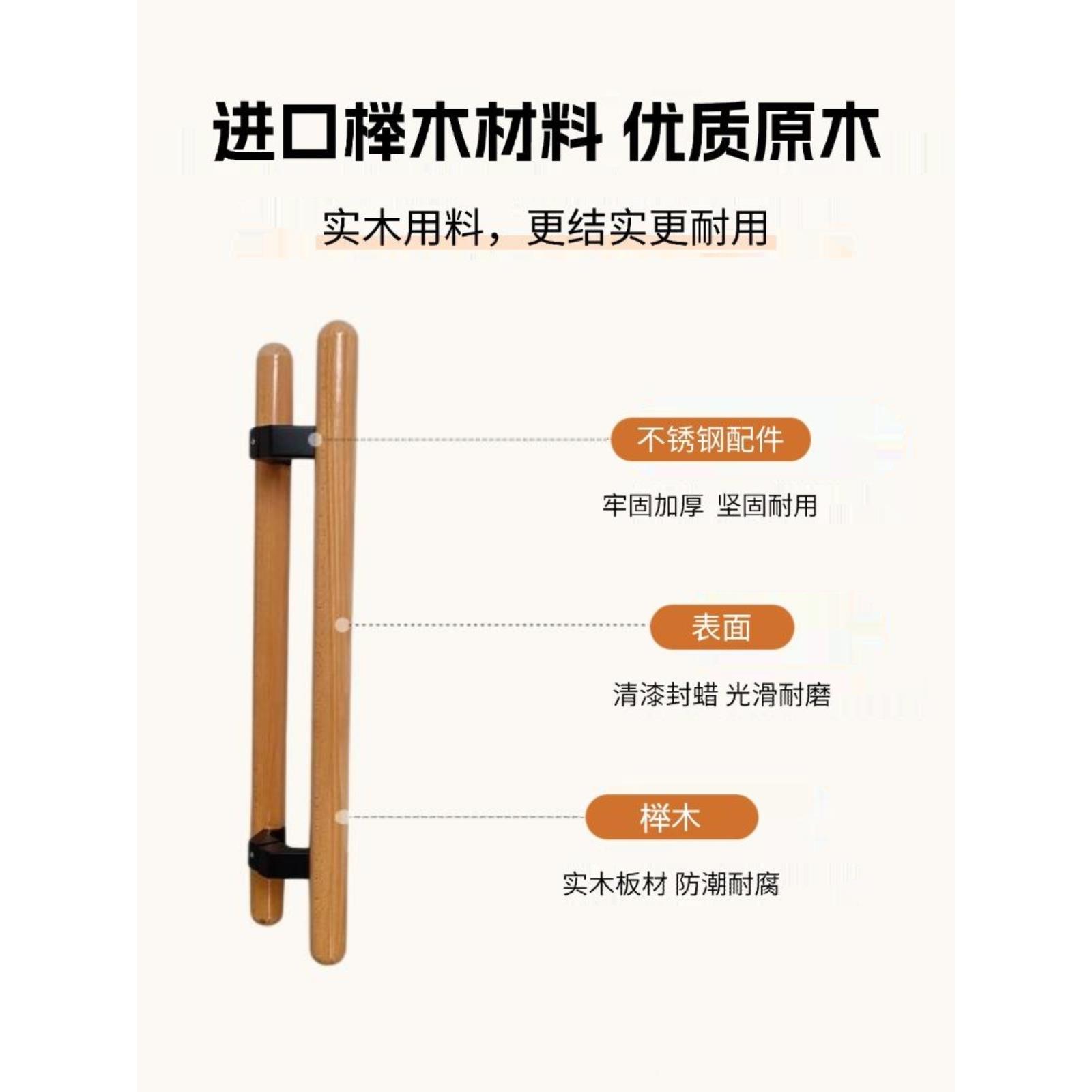 榉定制圆柱LUN玻璃门拉手中式木雕刻大门拉手木门把手实订做LO木G