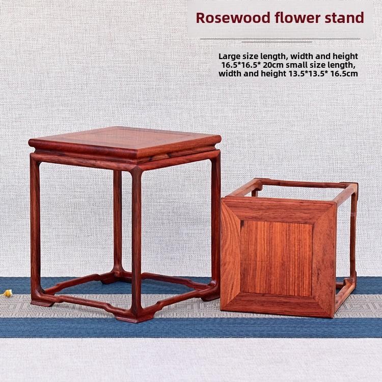 红质红酸枝小花架盆IOT景佛木像多肉中花盆面收纳方形式桌木托置