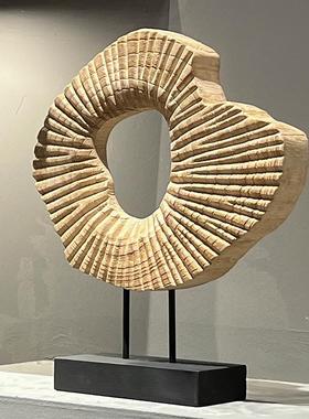 古侘艺术实木寂雕塑样DSK-WF20板间售楼处民宿酒店中关书柜装玄饰