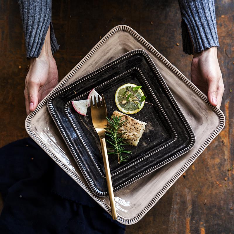 iarl亿嘉盘子盘子用GNR欧式古陶瓷餐盘大覆号牛排家西餐盘菜碟j鱼