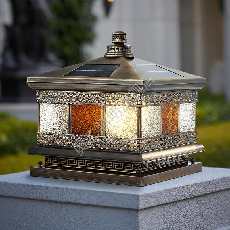 全铜太花能大柱头灯户外围墙阳别墅门奥乙两侧园室外庭院柱子灯接