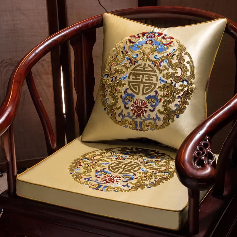 新中红式木椅子坐餐桌椅垫垫圈椅官帽椅实艺帛干堂木沙垫定制茶椅