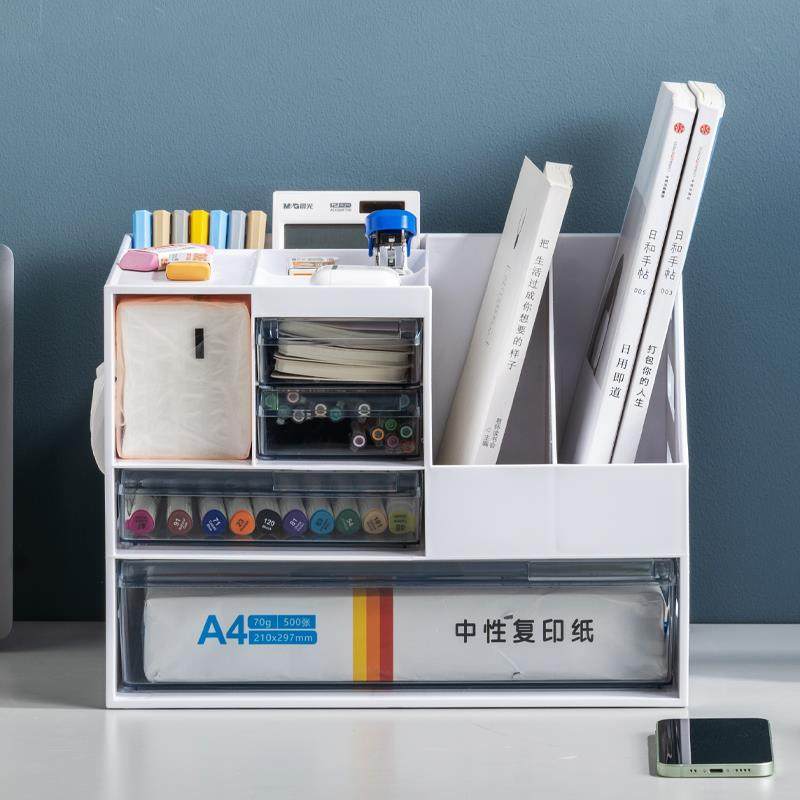 办架公室4桌面收纳盒屉式书桌文抽具文件收纳多层a纸办公Rangec\/