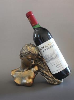 创意美女像红架现TM12110代简约欧式客白厅色人雕物艺酒术品家居