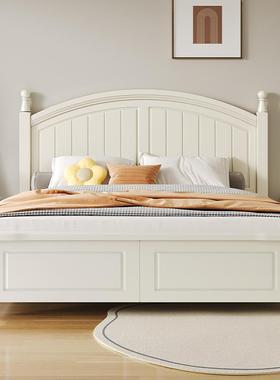 美式儿童1.2米式轻奢白色实木1.5单欧人床小户型田床园公H6主床女