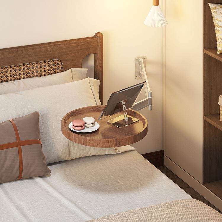 床边桌可折叠卧室小型悬浮床头置物架多功能创意小桌子简易小边r*
