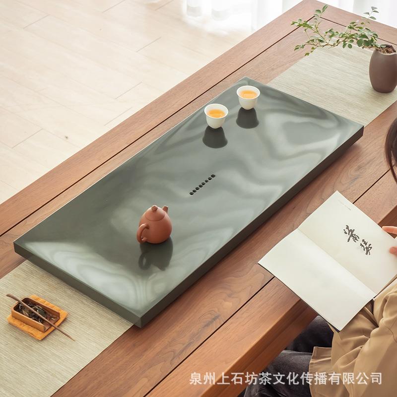 天石然天罗绿茶盘整块奢工厂直销中茶式原石简约轻小舟（天现代台