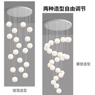 北欧别墅挑空约客厅楼梯间吊968灯复式 大吊简灯餐厅loft楼公寓长