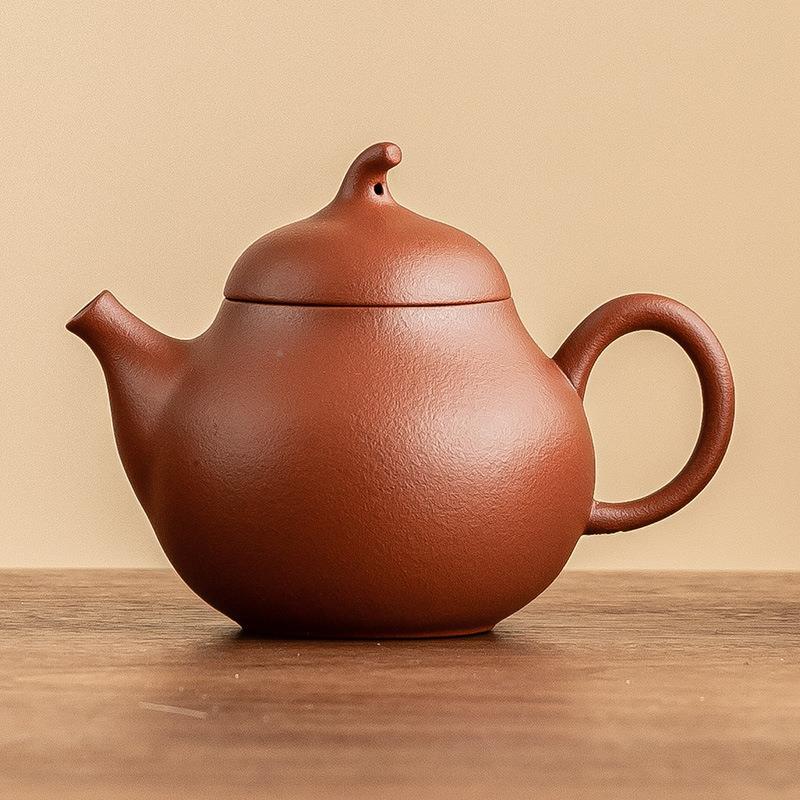 朱泥紫梨24JS10-1砂形壶不壶烫手茶壶单中泡式功夫茶具高档家用茶