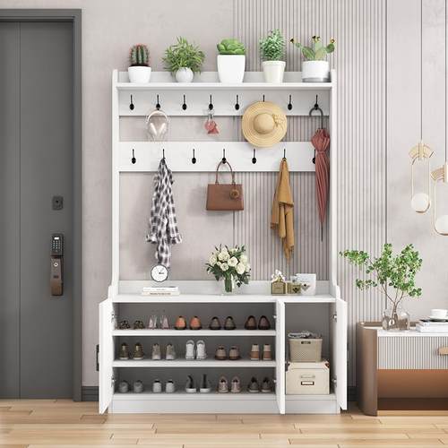 衣帽架鞋柜一断体入户衣架OCK落地实木北挂欧现用代简约家门口隔