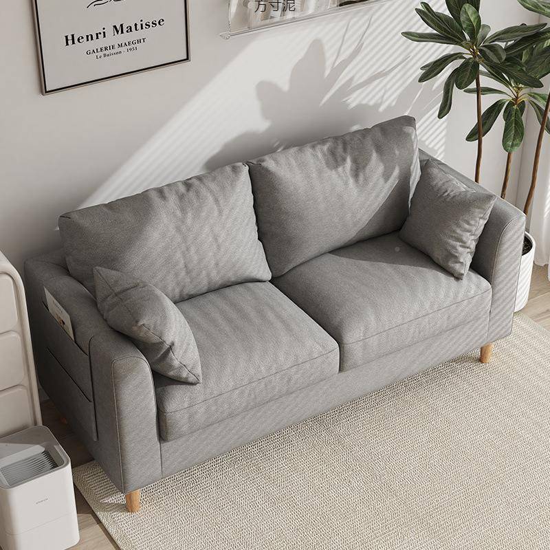 沙发小型简约现代易出租房简见详情户客屋厅卧室网红布艺双人小沙