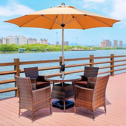 户外腾桌露椅阳台椅子台家具台家具藤编休闲椅藤椅露茶几753三椅