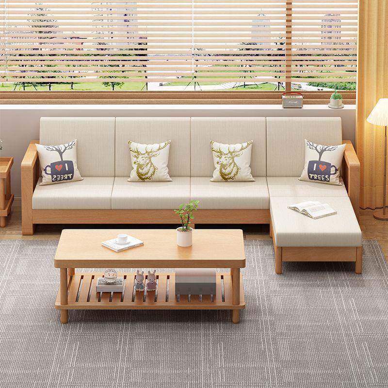 实木沙发家用现代简约榉木茶几中式客厅三人位双人位组合贵妃榻