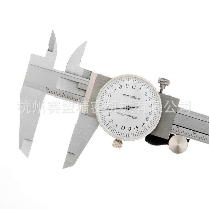 带卡尺高精卡0-150度-200-30LAJ0表mm表盘代表游标尺银色表圈