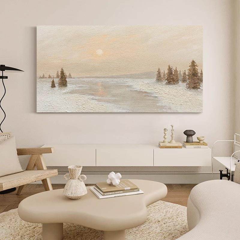 YRTI-249纯手客绘油画《逐光行》理高级感装饰画奶厅油风背景墙肌