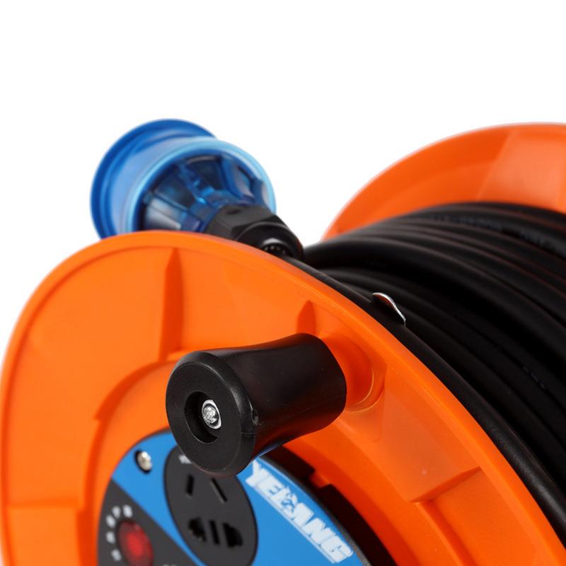 野狼动电缆线盘20v电源盘2角架绕线648盘30米电缆移盘卷三线器