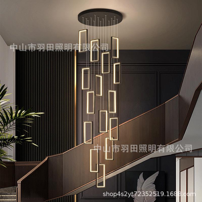 别墅楼灯轻奢梯loft意式现代约简网红旋转复式中空吊楼梯间94360