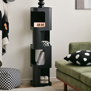 铁梵铁艺墙边小书架钢制书柜靠墙转角窄柜角落立柜客厅落地置物架